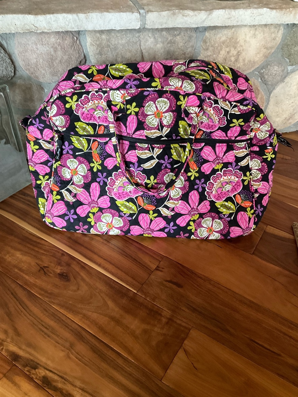 Vera Bradley Pirouette Pink Weekender Duffel Bag Floral Retired